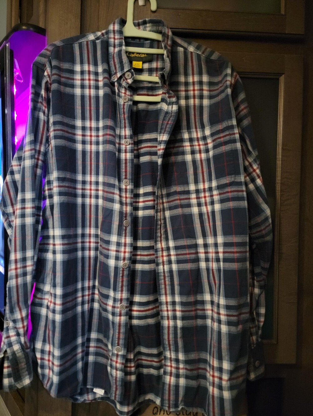 Cabela's Men's Glannrl Navy Plaid Button-Down Shirt - Classic Casual